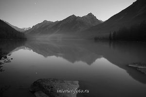 чёрно-белые фотографии для интерьера Сумерки на Кучерлинском озере