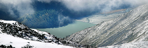 Декор стен фотографиями Аккемское озеро с перевала Каратюрек