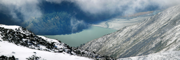 Аккемское озеро с перевала Каратюрек