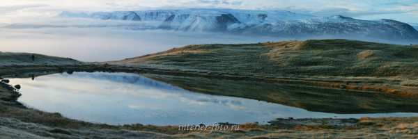 Туман над долиной Ак-Алахи на плато Укок