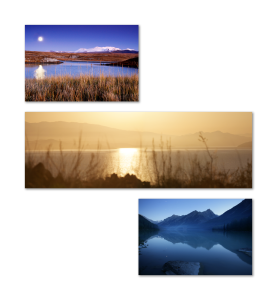 Асимметричная композиция - панорама и 2 альбомных фото