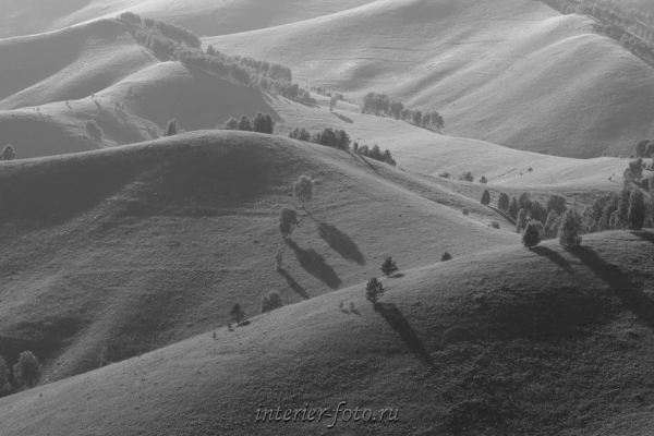 Черно-белое фото Горные склоны